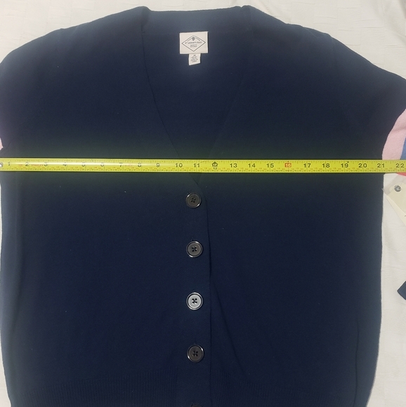 St John's Bay Womens Medium Blue Cardigan Multi-Color Stripe Sleeve  Sweater NWT - Picture 10 of 12